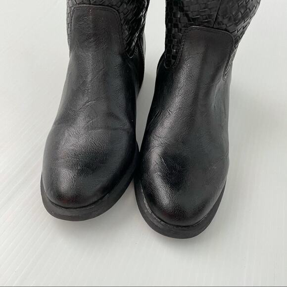 White Mountain Lakota tall boots riding boots black woven textured pattern - Picture 5 of 10